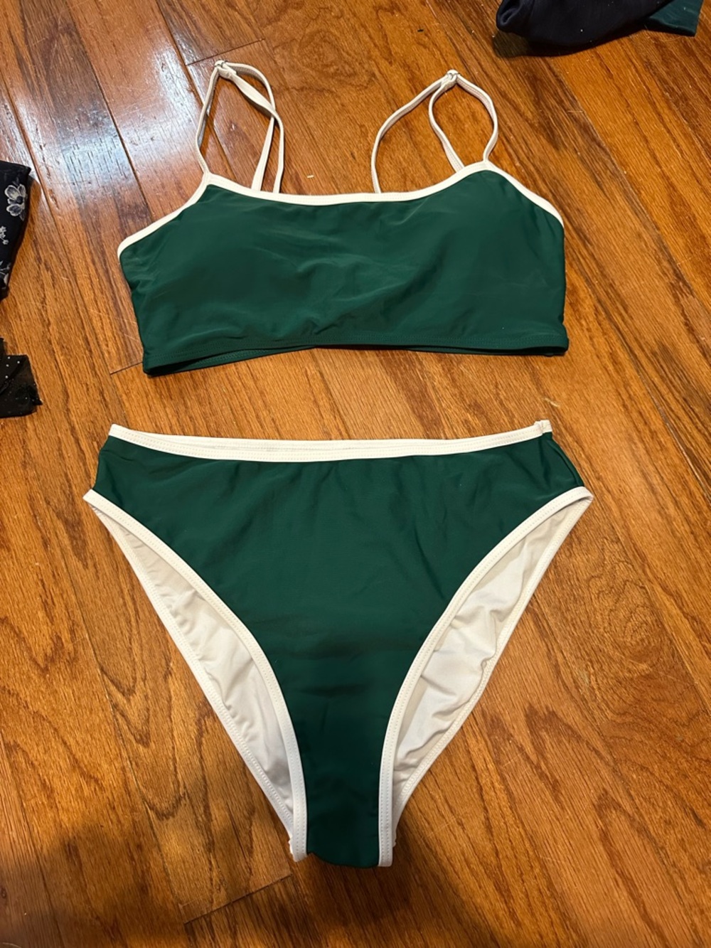 Women's Forest Green High-Waist Trim Bikini Set - Amazon